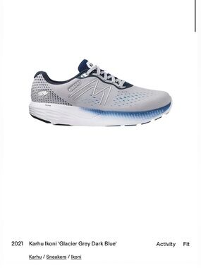 Karhu Men's Ikoni 'Glacier Grey Dark Blue' Performance Running Shoe size 11.5